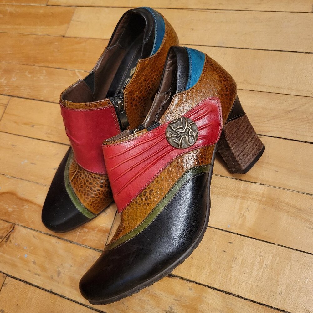 L'Artiste Boho Shoes‎ Size 39 EUR (8.5-9 US) — Multi-Color Leather - Handpaint